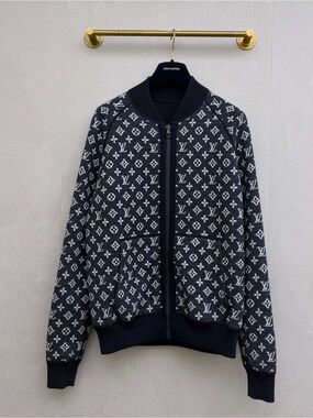 Louis Vuitton Black & White Monogram Zip Jacket